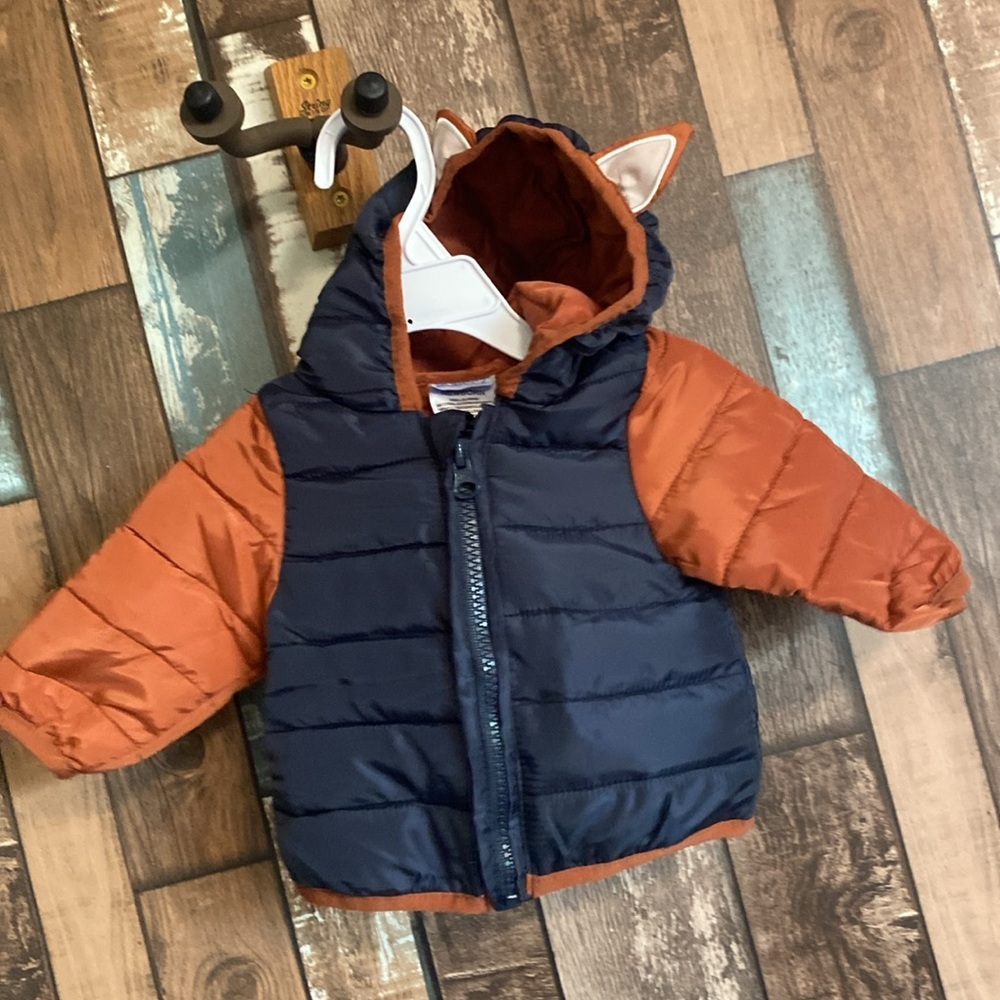 Fox baby puffer coat with matching bag